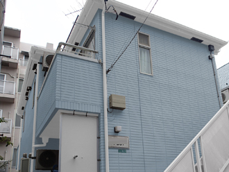 江戸川区　アパート　塗装　アパート外壁塗装　屋根塗装　カラーシミュレーション　外壁の色　水色
