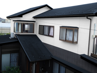 鎌ヶ谷市　屋根塗装　外壁塗装　パーフェクトシリーズ　ワイド遮熱α　ND342　ND250　CS8123　グレー　ホワイト　ツートン