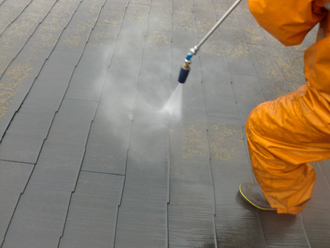 大田区　屋根塗装　高圧洗浄