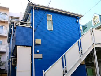 江戸川区　屋根塗装　外壁塗装　アパート塗装　水系ファインコートSI　日塗工　69-30P　ルーフマイルドSI　ナチュラルグレー