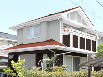 千葉市　外壁　SR423　2階擁壁　SR177　屋根　クール赤さび