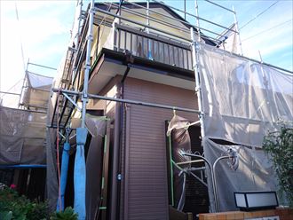 鎌ヶ谷市塗装進行中008
