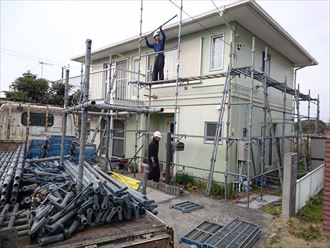 館山市　外壁塗装　足場架設002_R