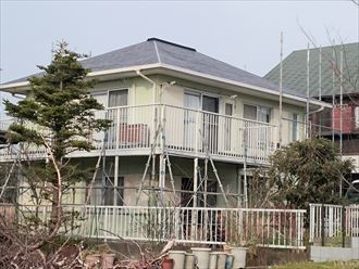 館山市　外壁塗装　足場架設001_R