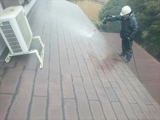 袖ヶ浦市　屋根塗装　洗浄処理004_R