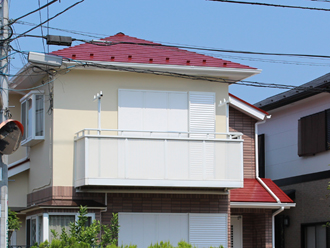 屋根塗装　屋根の色　カラーシミュレーション　赤　ヤネフレッシュ　マルーン　レッド　アレスクール　ローヤルレッド