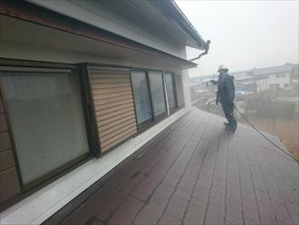 袖ヶ浦市　屋根塗装　洗浄処理005_R