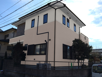 横浜市旭区　屋根塗装　外壁塗装　パーフェクトトップ　１F：ND-460、２F：ND-108
