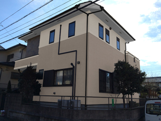 横浜市旭区　屋根塗装　外壁塗装　パーフェクトトップ　１F：ND-372、２F：ND-104