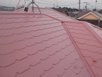 屋根塗装　塗装後　サーモアイ4F　クールライトブラウン