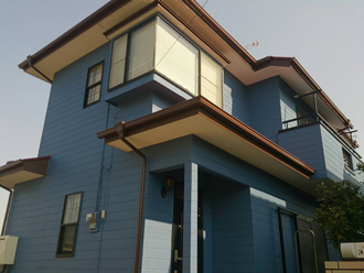 長生郡白子町　屋根塗装　外壁塗装　屋根の色　ヤネフレッシュSi　マルーン　外壁の色　水系ファインコートシリコン　日塗工　H75-40L