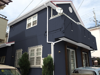 千葉市　屋根塗装　外壁塗装　ネイビー