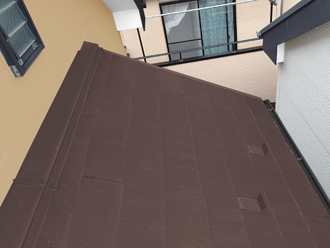 2-2　足立区　屋根塗装　外壁塗装　サーモアイ　パーフェクトトップ　外壁：ND-282-　屋根：クールポリブラウン　屋根