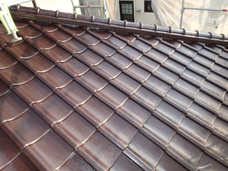 バイオマスR－Siで屋根塗装　バイエルンブラウン
