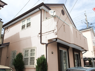 千葉市　屋根塗装　外壁塗装　ピンク系