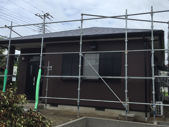 富津市　平屋　屋根塗装　サーモアイSi　クールダークグレー