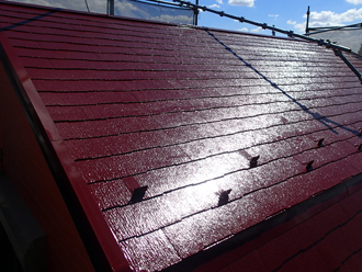 葛飾区　屋根塗装　サーモアイSi　クールマルーン