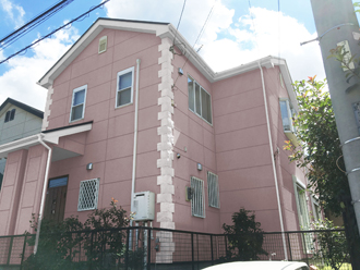 八千代市　外壁塗装　カラーシミュレーション　ピンク系
