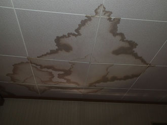 天井塗装　雨漏りあと