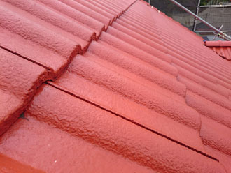 屋根塗装　ハイルーフマイルドシリコン　塗装色　テラコッタ