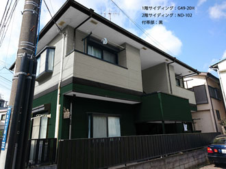 横浜市鶴見区　アパート　ハイツ　コーポ　屋根塗装　外壁塗装　　1階：G49-20H　2階：ND-102