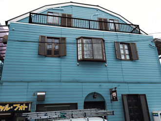 千葉市中央区　アパート　外壁塗装　アパート外壁の色　ブルー系