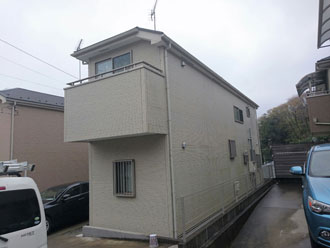 横浜市神奈川区　外壁塗装　屋根塗装　カラーシミュレーション　側面　元画像