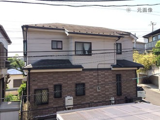 横浜市南区　屋根塗装　外壁塗装　カラーシミュレーション　背面　元画像　