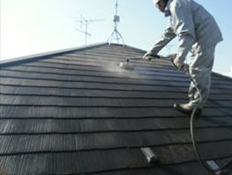 江戸川区　屋根塗装　高圧洗浄
