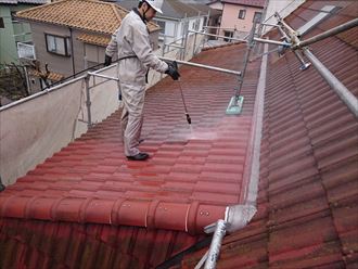 屋根,高圧洗浄