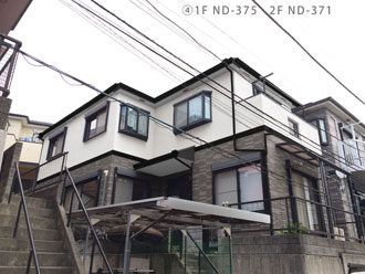 横浜市南区　屋根塗装　外壁塗装　カラーシミュレーション　1階外壁の色ND-375　2F外壁の色ND-371