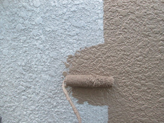 江戸川区　外壁塗装前　ナノコンポジットWで上塗り