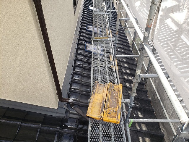 熊本市東区下屋瓦下塗り2