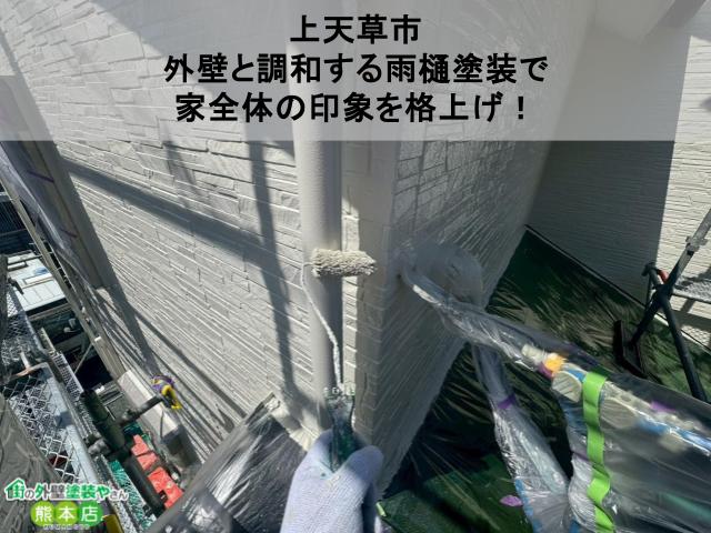 【上天草市】外壁と調和する雨樋塗装で、家全体の印象を格上げ！