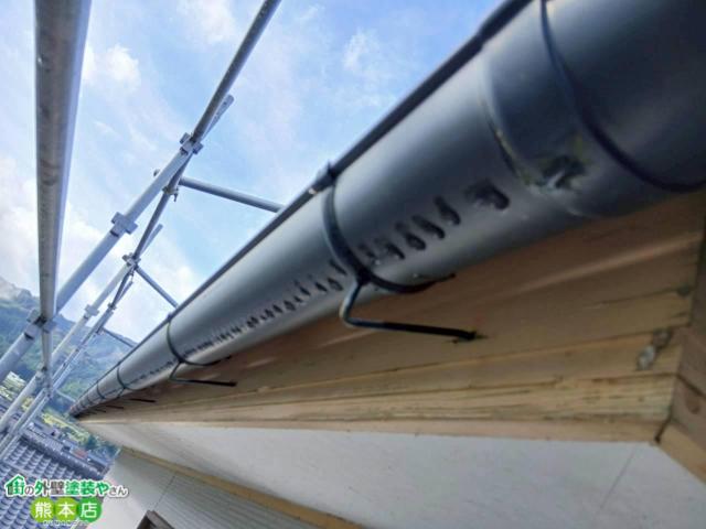 阿蘇郡南阿蘇村雨樋破風板塗装前