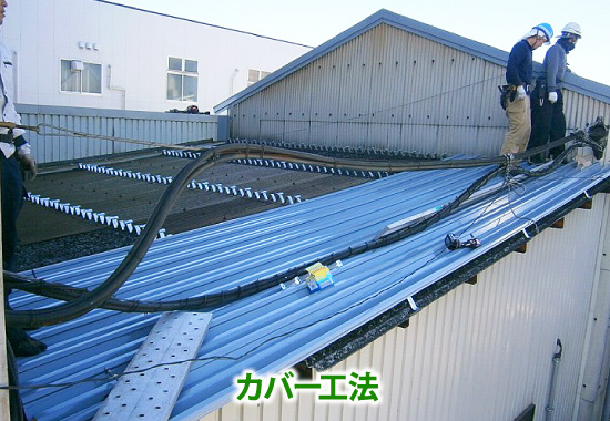 波型スレートカバー工法