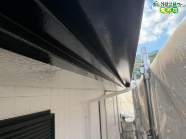 【上天草市】色褪せた雨樋の塗装|家の輪郭を引き締める、無機塗料での仕上げの一手