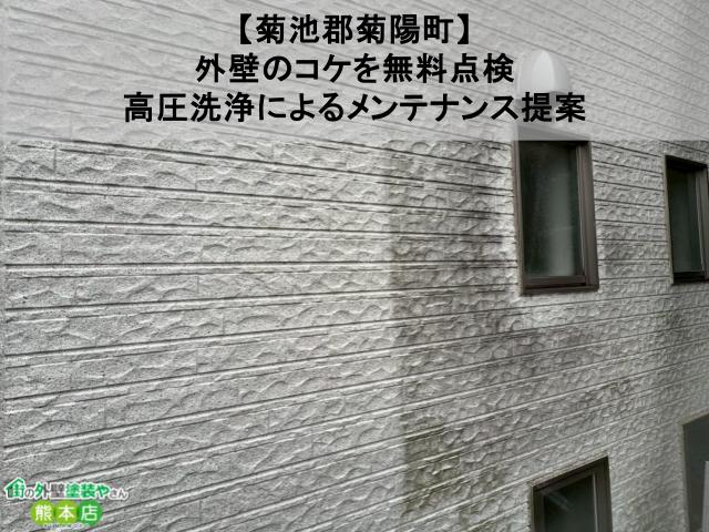 【菊池郡菊陽町】外壁のコケを無料点検｜高圧洗浄によるメンテナンス提案