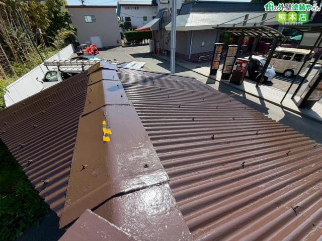 マクドナルド東バイパス店小屋屋根塗装後