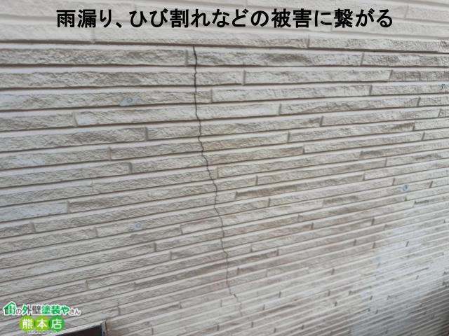 雨漏り、ひび割れなどの被害に繋がる
