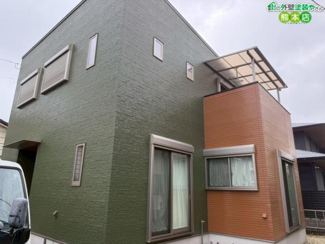【熊本市南区】傷んだサイディング外壁の中塗り＆上塗り。ラジカル制御形塗料で計3回の丁寧仕上げ