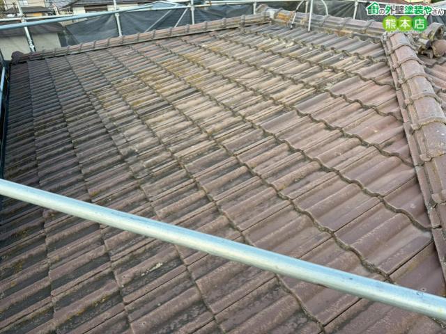 熊本市東区モニエル瓦吹き付け塗装前
