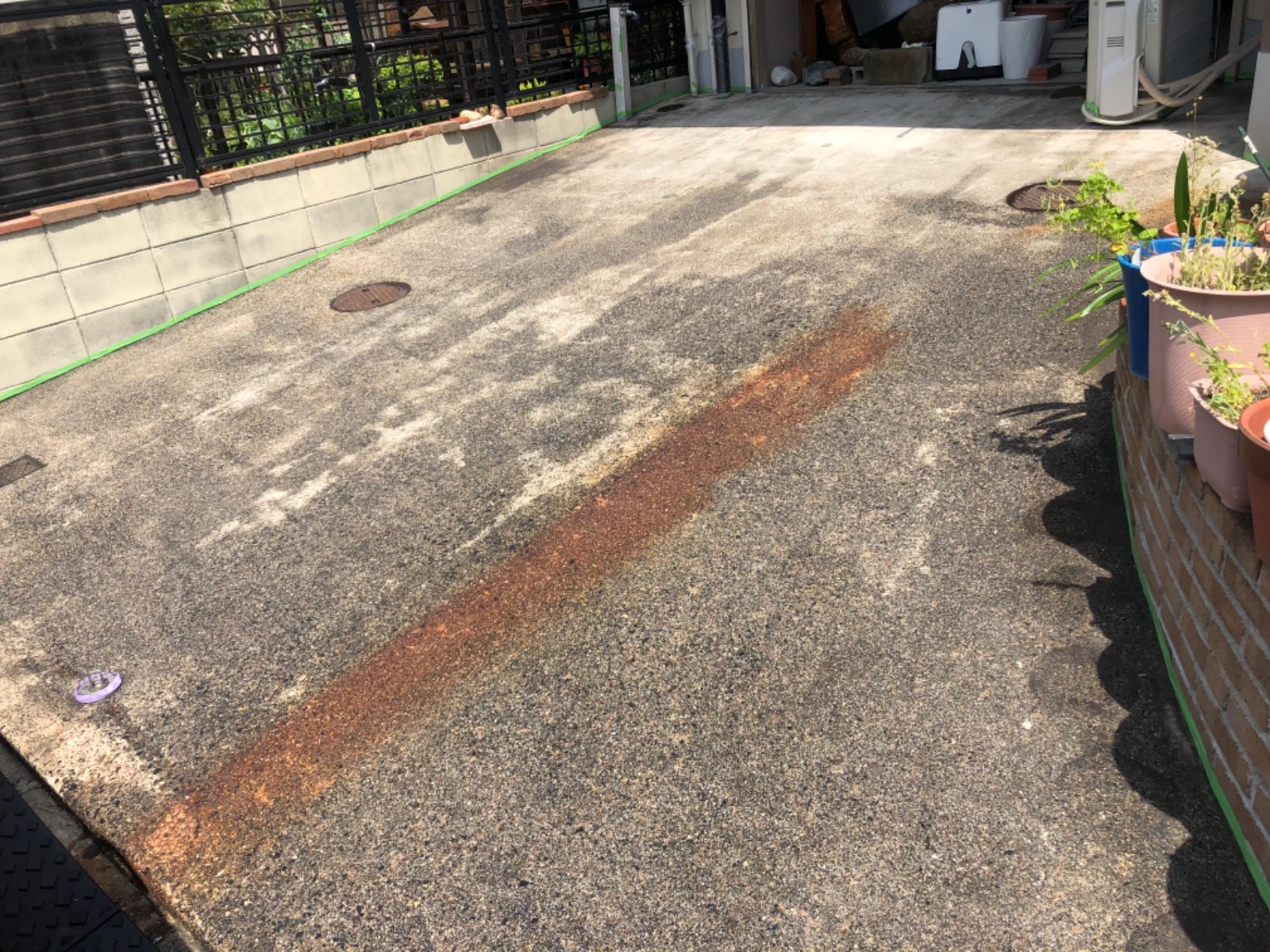 名古屋市中川区にてコンクリート駐車場を塗装しました！