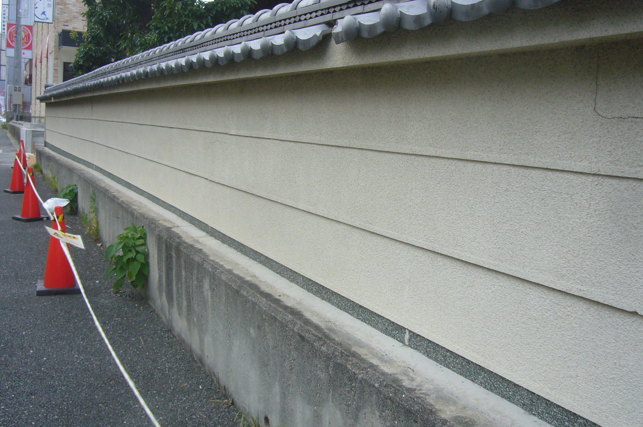 ブロック塀瓦積み