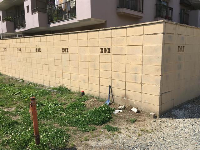 マンション外構周り ブロック塀