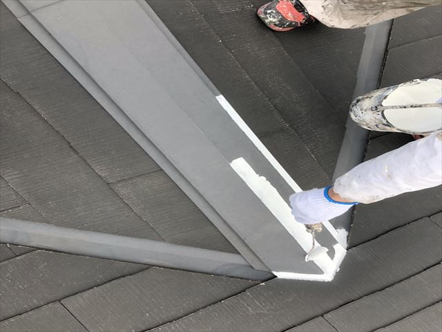 屋根板金 錆止め塗布