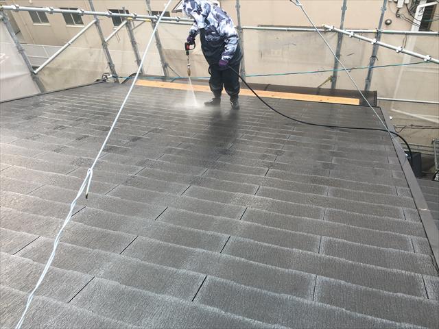 カラーベスト屋根 高圧洗浄