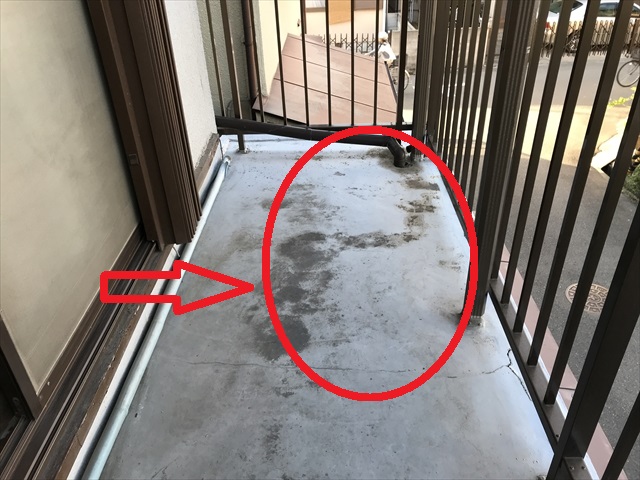 茨木市でベランダの防水工事の現場調査に伺いました