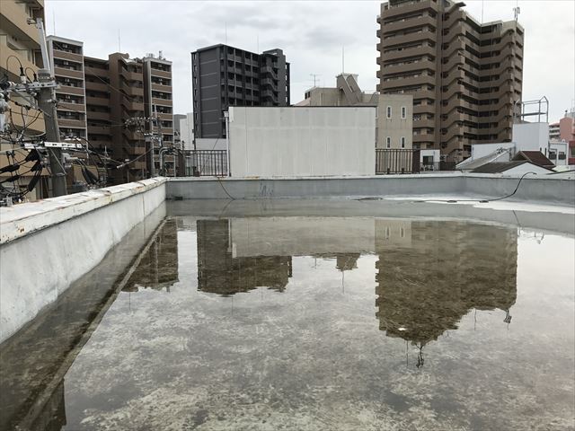 門真市にて陸屋根防水の現場調査に行ってきました。