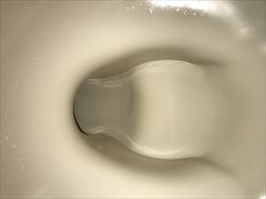 洗浄後、コーティング前のトイレ便器